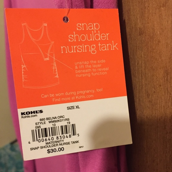 New Maternity/Nursing Snap Shoulder Tank XL Barbie Pink NWT - Picture 4 of 9